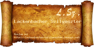 Lackenbacher Szilveszter névjegykártya